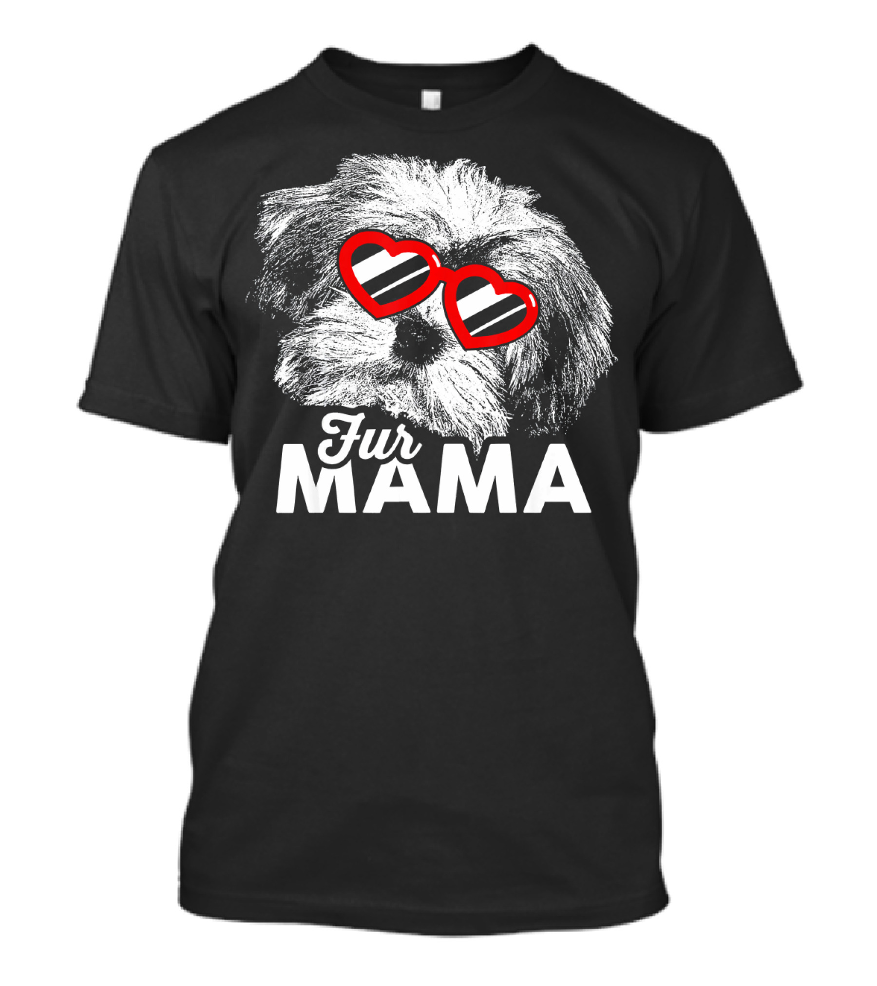 Fur Mama Havanese With Heart Sunglasses T-Shirt