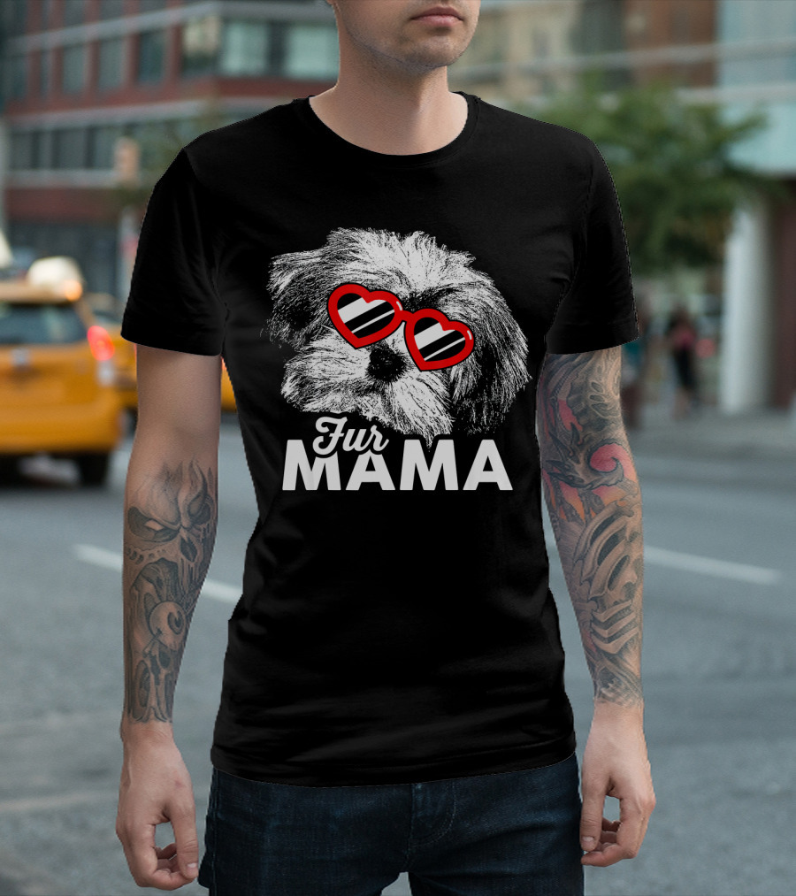 Fur Mama Havanese With Heart Sunglasses T-Shirt