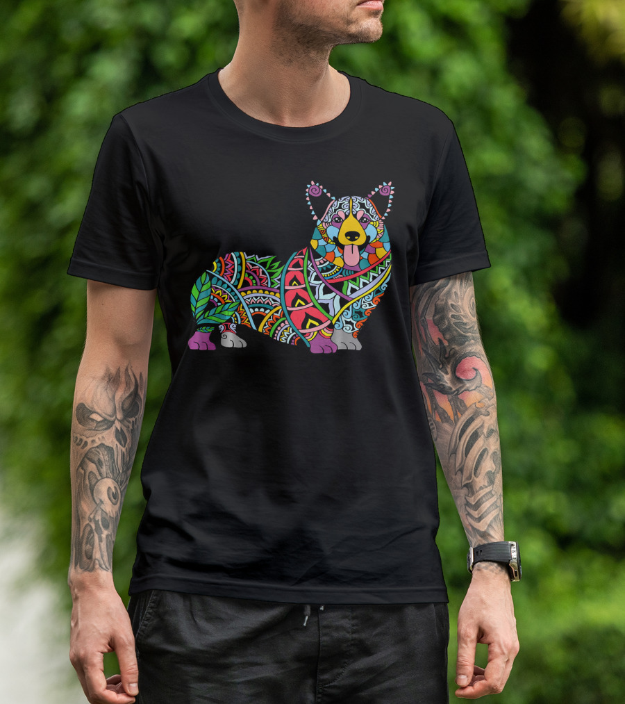 Corgi Lovers Vibrant Colorful T-Shirt