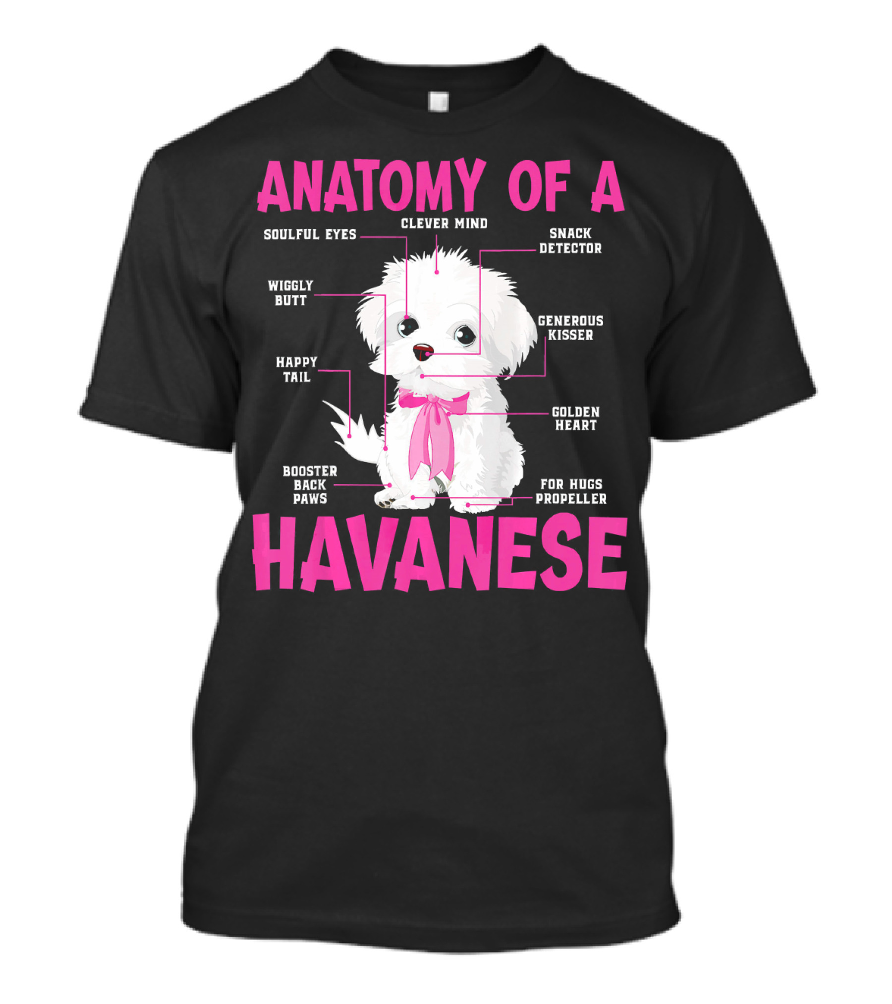 Anatomy Clever Mind Soulful Eyes Snack Detector Golden Heart Havanese T-Shirt