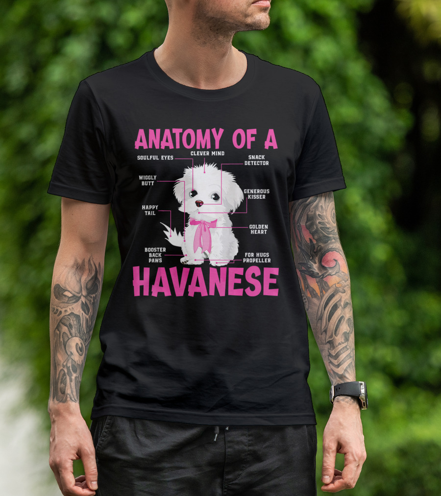 Anatomy Clever Mind Soulful Eyes Snack Detector Golden Heart Havanese T-Shirt