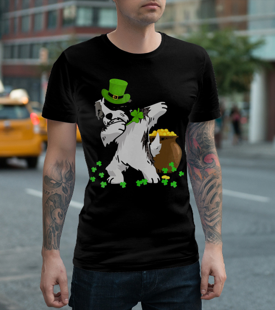 Havanese Dabbing St Patricks Day Green Hat Clover Pot of Gold T-Shirt