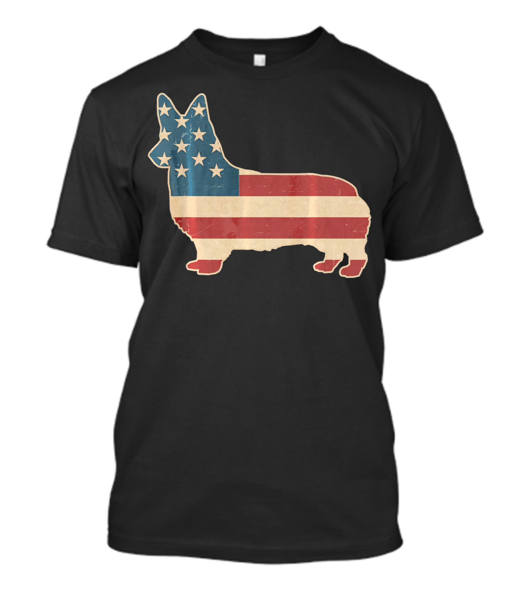 Patriotic Corgi American Flag T-Shirt