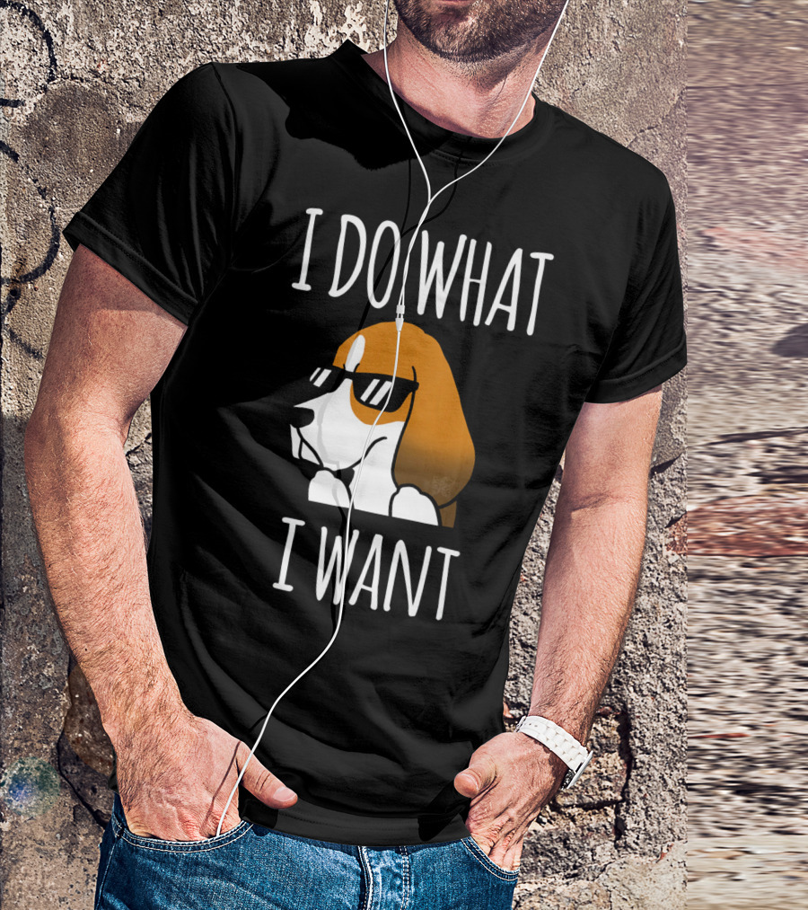 I Do What I Want Basset Hound Wearing Sunglasses T-Shirt