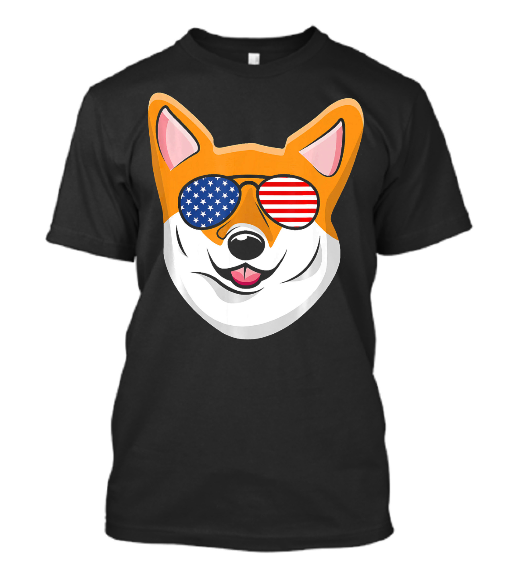 Corgi Sunglasses American Flag Patriotic Corgi T-Shirt