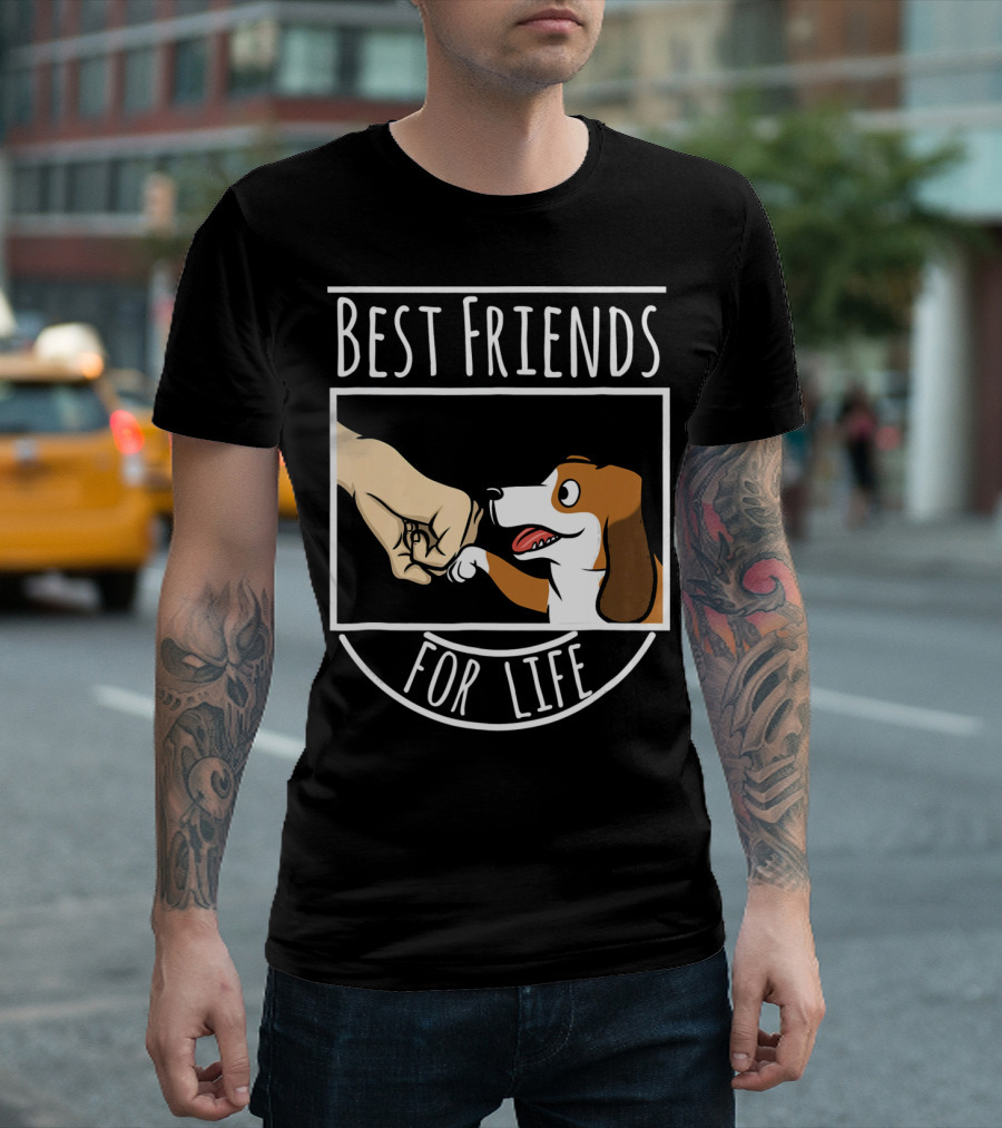 Basset Hound Fist Bump Best Friends For Life T-Shirt