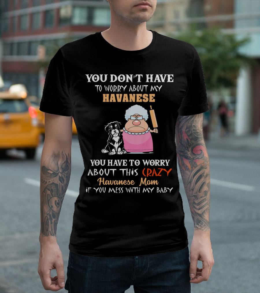 You Don't Have to Worry About My Havanese You Have to Worry About This Crazy Havanese Mom If You Mess With My Baby T-Shirt