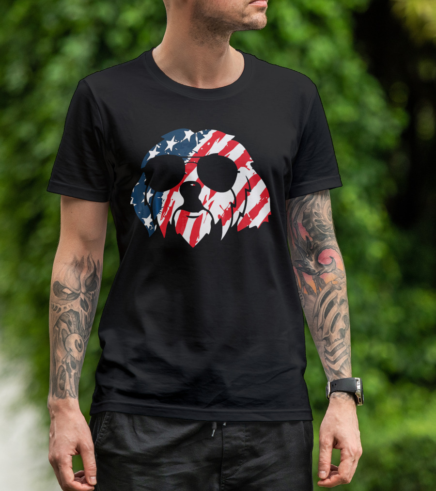 Havanese Dog With American Flag Sunglasses For 4th Of July T-Shirt