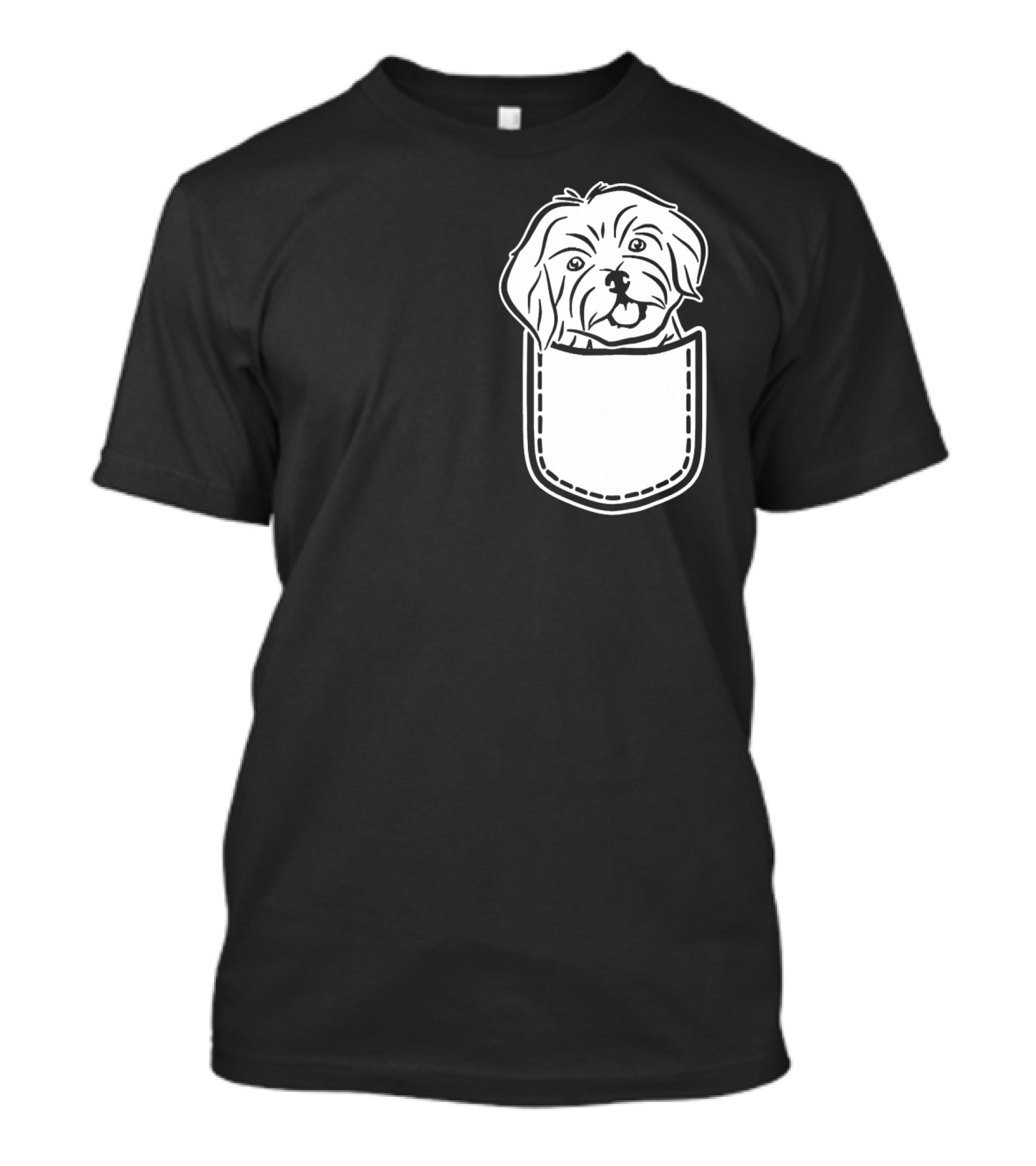 Havanese Dog In Pocket Peeking Out T-Shirt