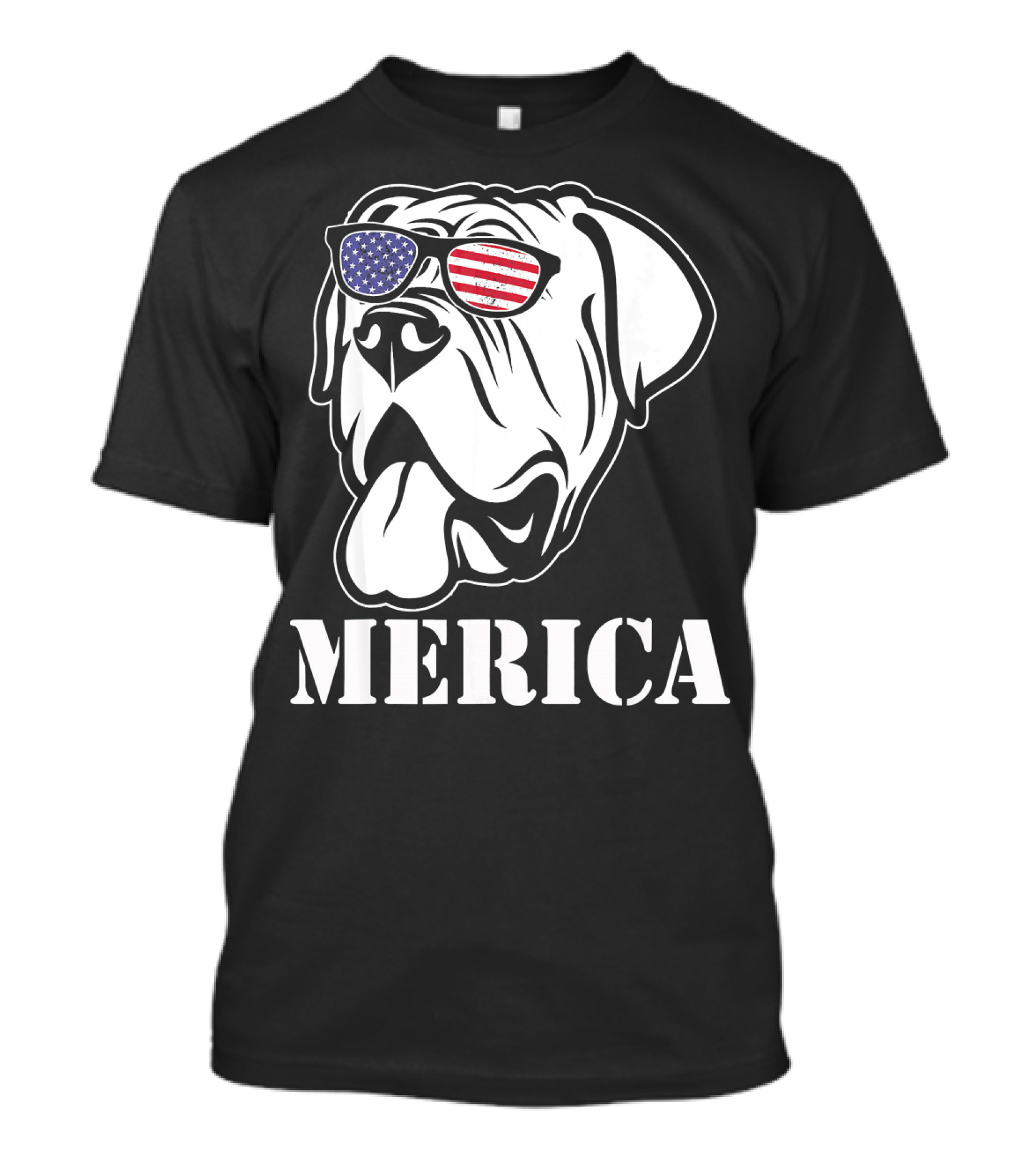English Mastiff Merica American Flag Sunglasses T-Shirt