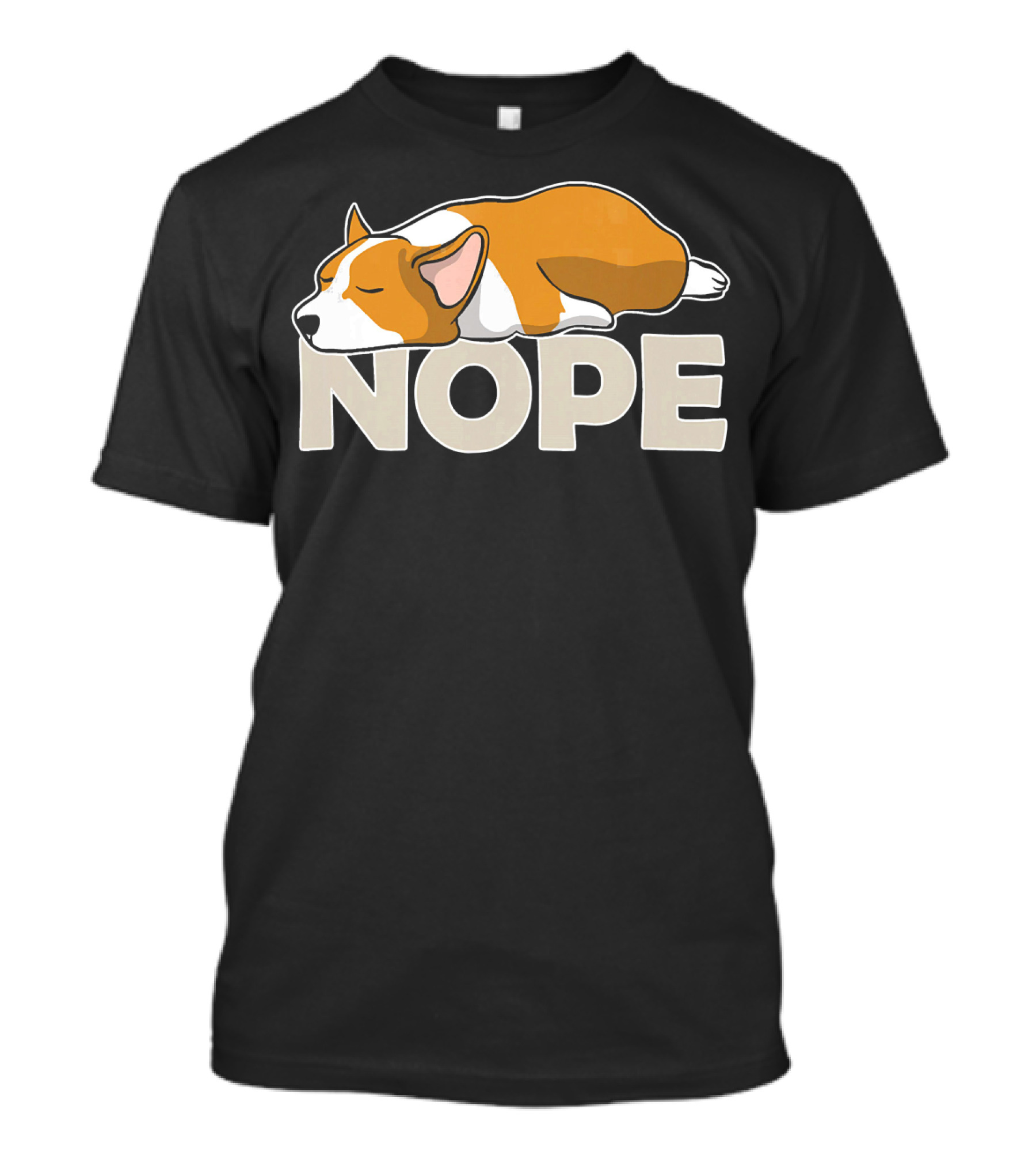 Nope Lazy Corgi Sleeping Cartoon T-Shirt