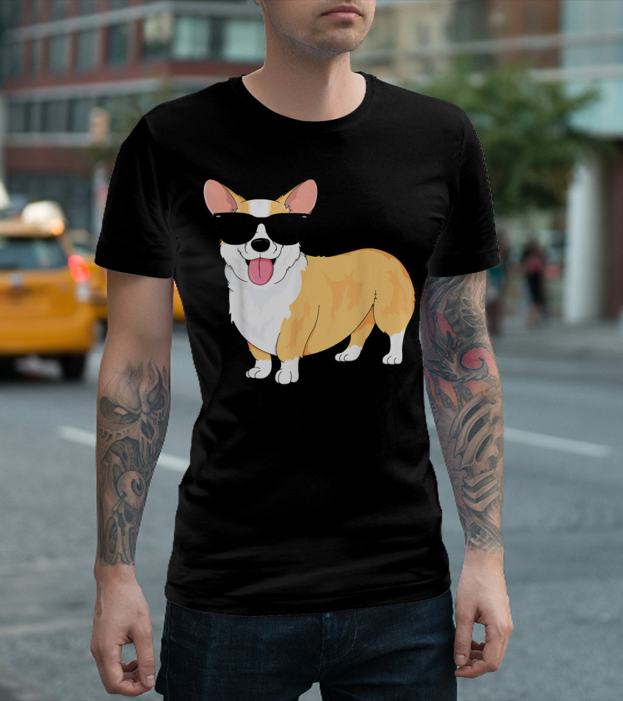 Vintage Cool Corgi with Sunglasses T-Shirt