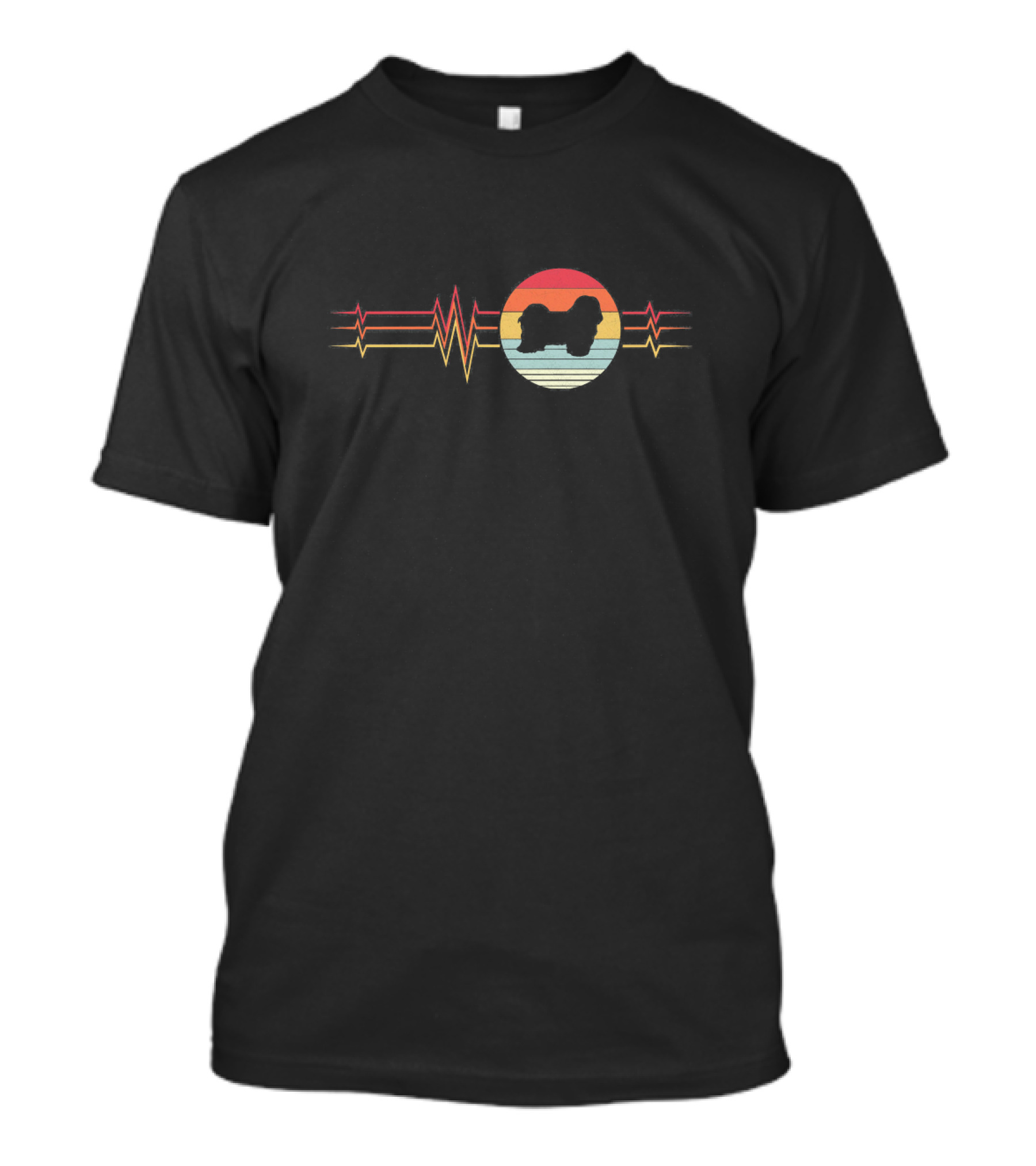 Retro Havanese Dog Heartbeat Lifeline T-Shirt