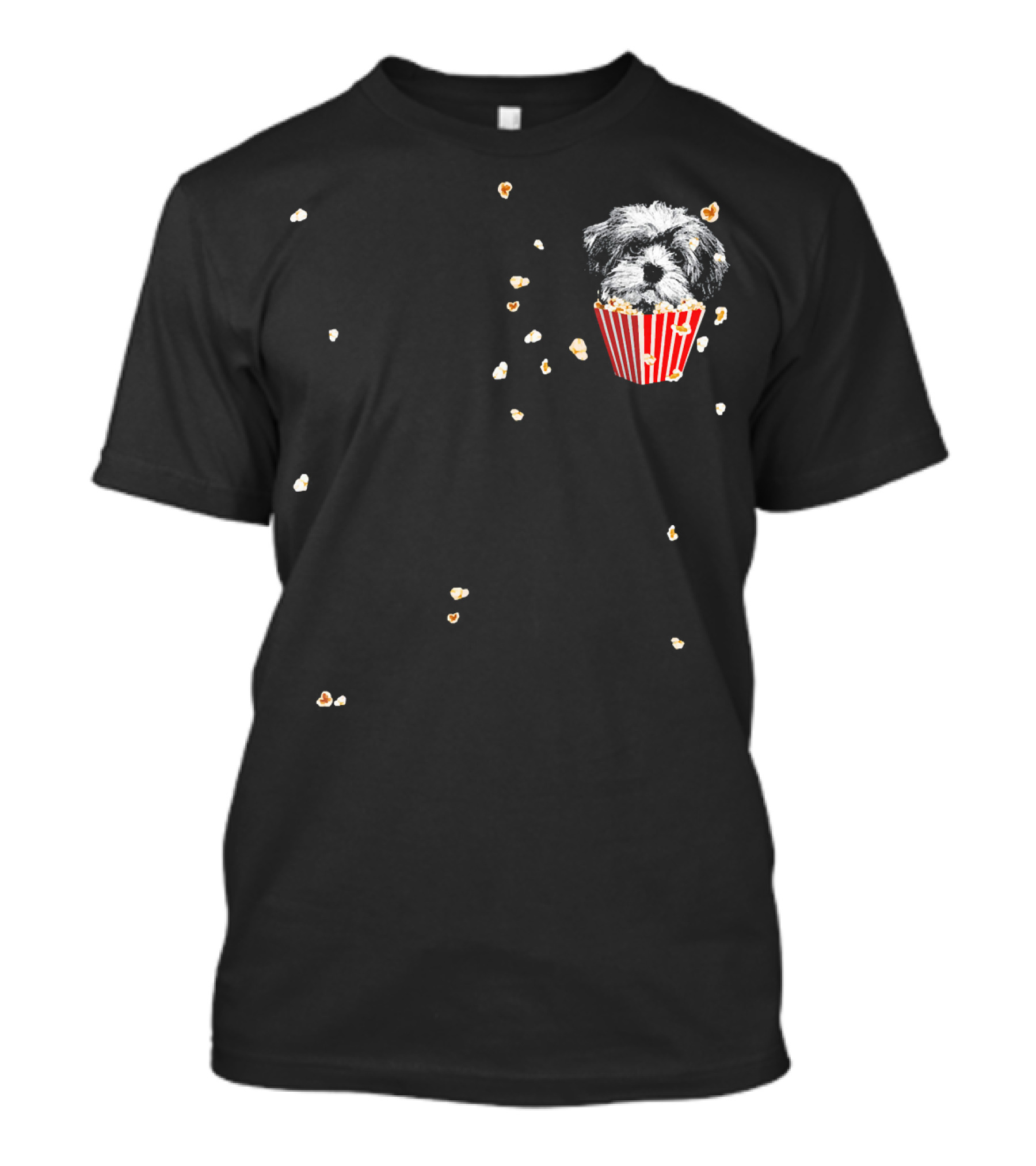 Cute Popcorn Havanese Dog In Striped Box With Popping Corn T-Shirt