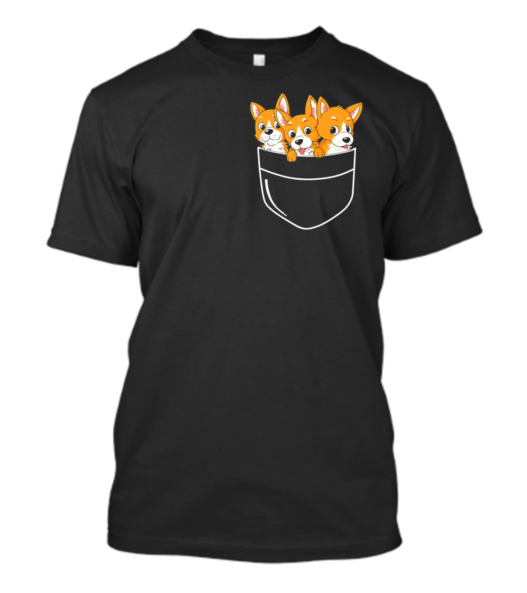Welsh Corgi Lovers Pocket Trio T-Shirt