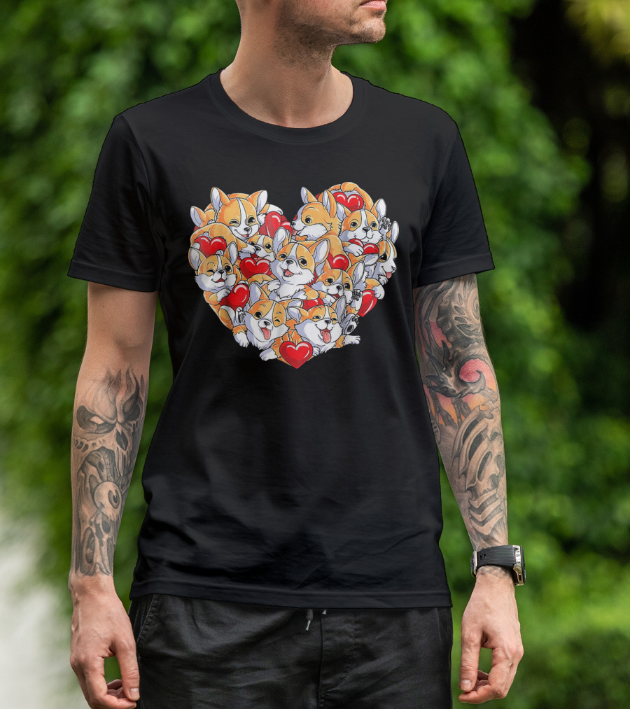 Corgi Heart Happy Valentines Day Love T-Shirt