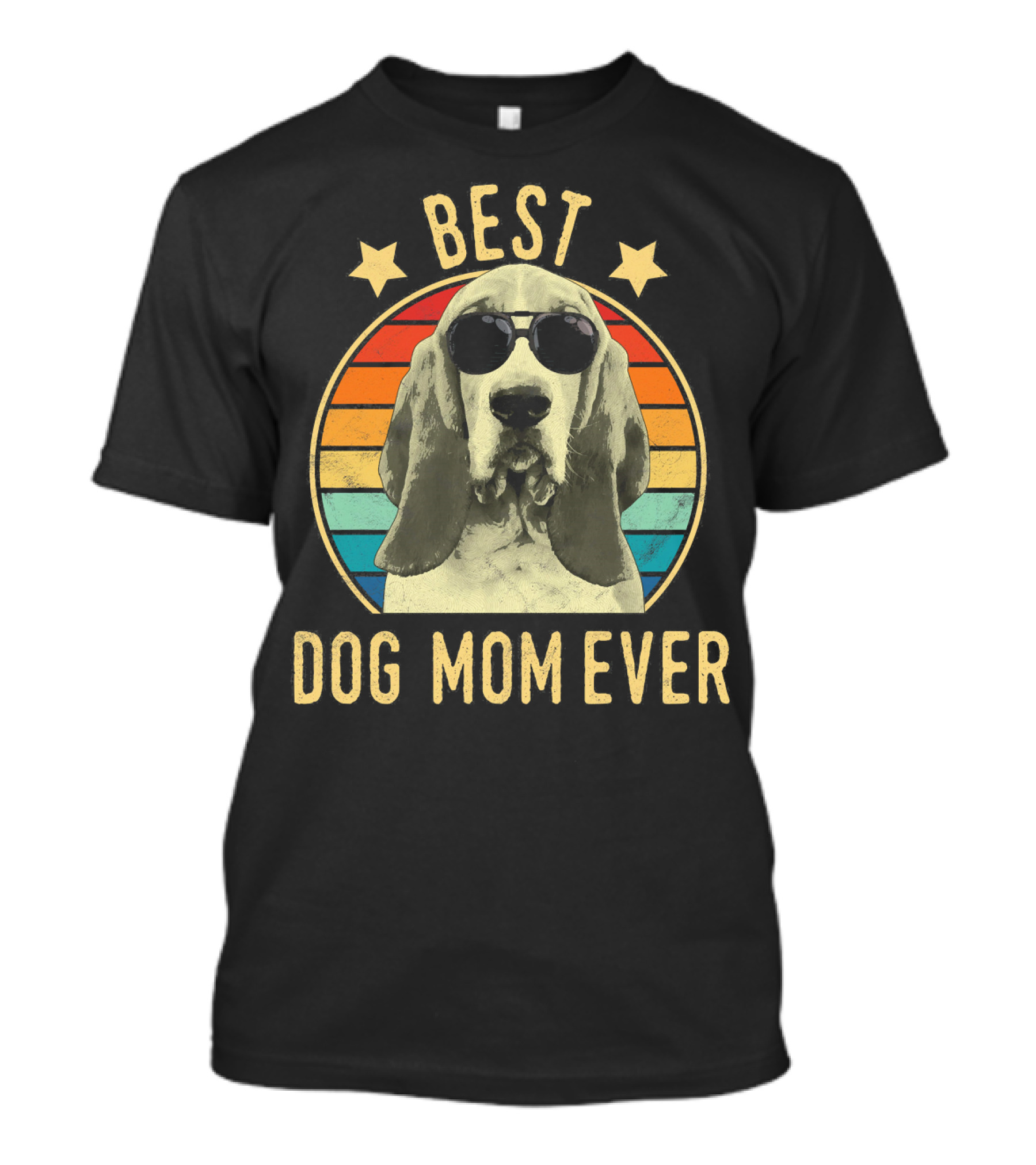 Best Dog Mom Ever Basset Hound Retro Sunglasses T-Shirt
