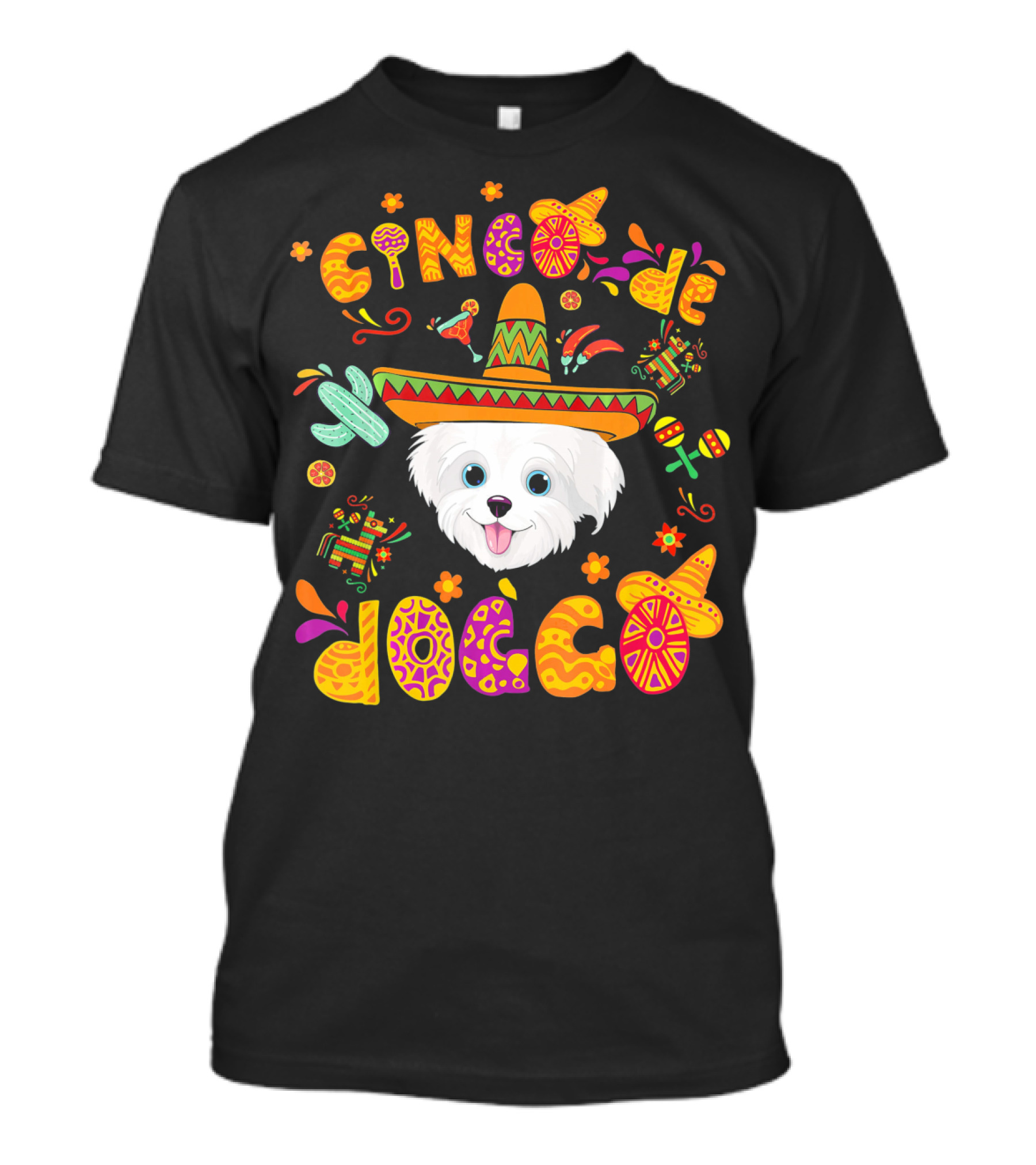 Cinco De Doggo Havanese Celebration With Sombrero And Fiesta Elements T-Shirt