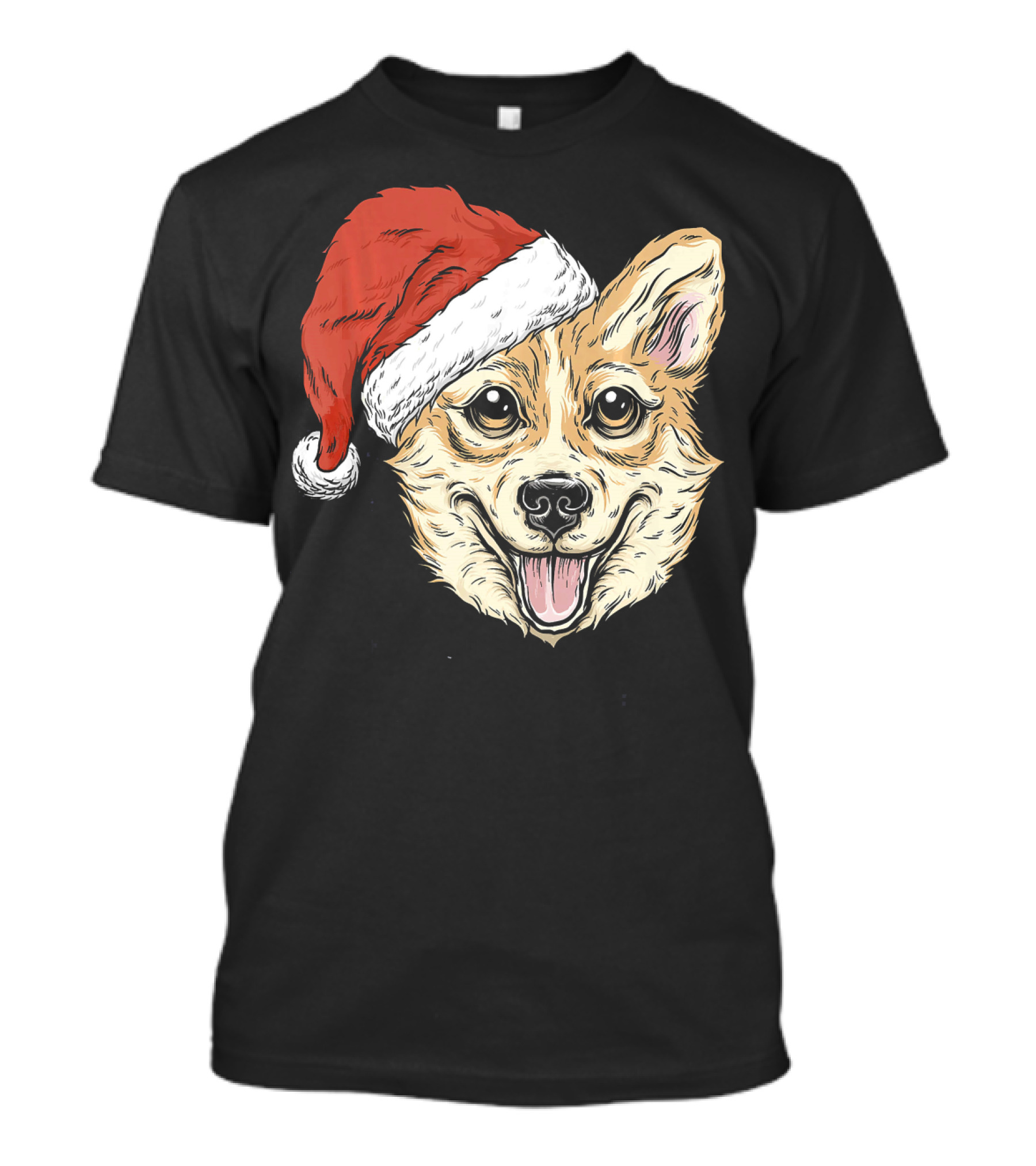 Christmas Corgi Santa Hat Funny Dog Holiday Cheer T-Shirt