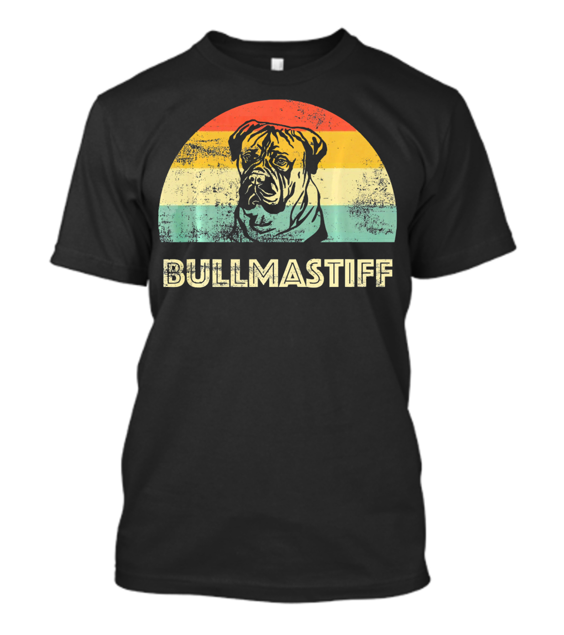 Bullmastiff Dog Vintage Love Bullmastiff Retro Stripes T-Shirt