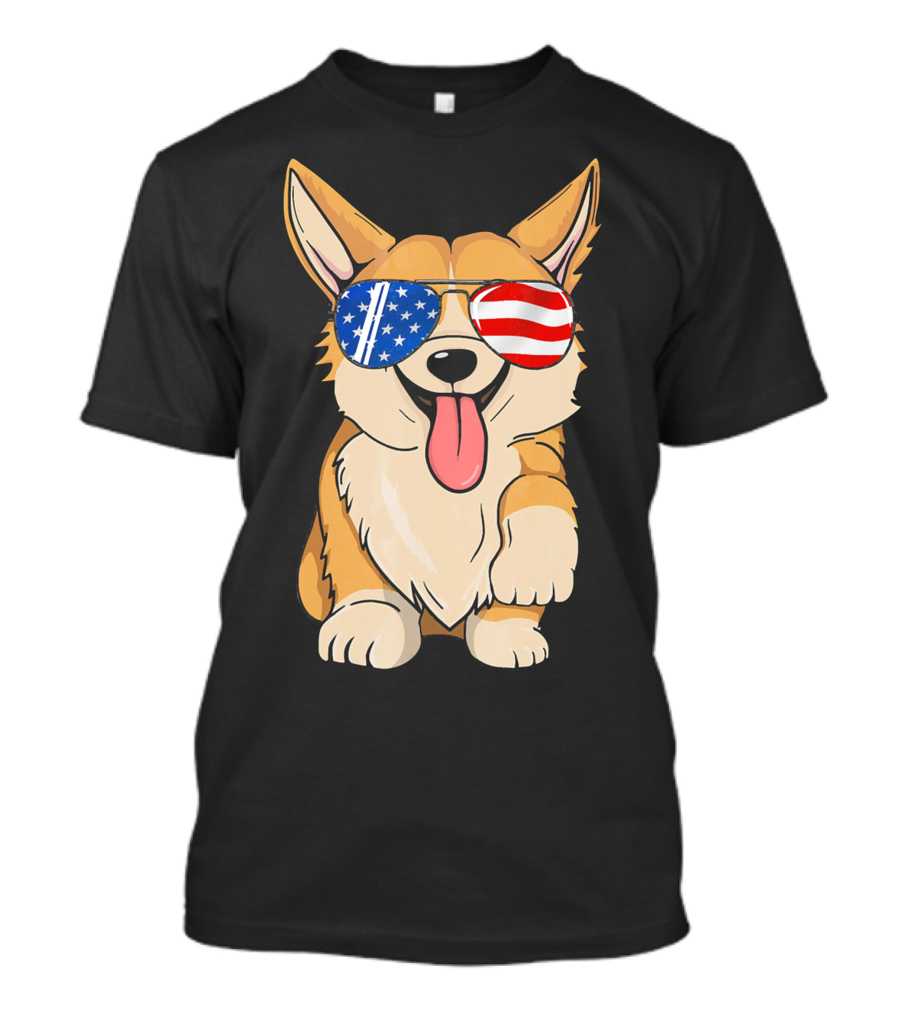 Corgi Sunglasses American Flag 4th Of July Merica T-Shirt