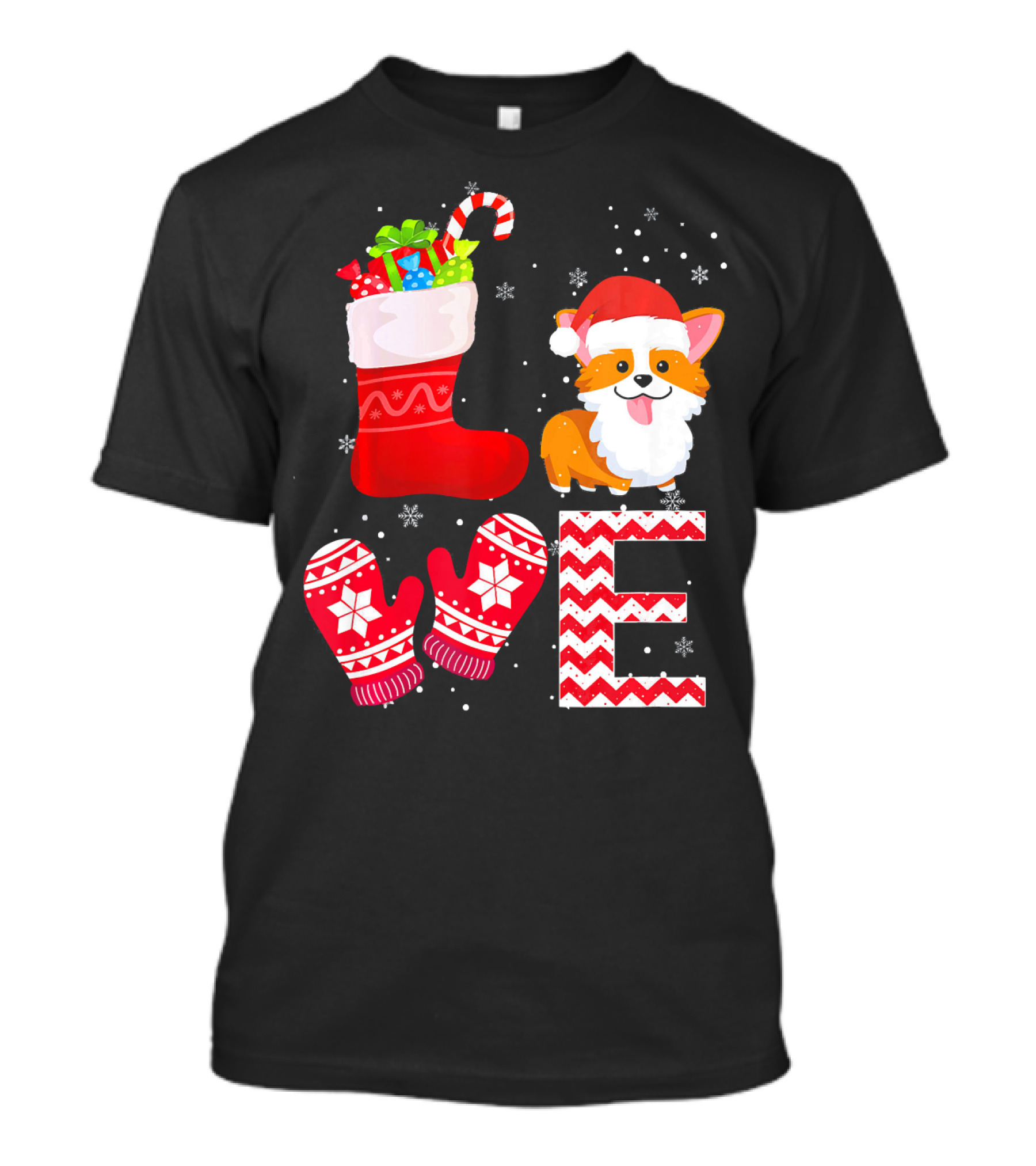 Christmas Lover Cardigan Welsh Corgi Love Festive T-Shirt