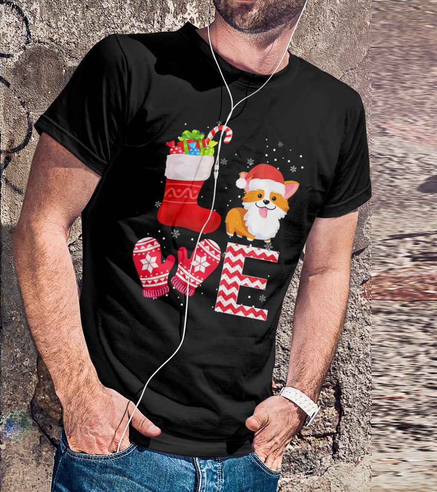 Christmas Lover Cardigan Welsh Corgi Love Festive T-Shirt