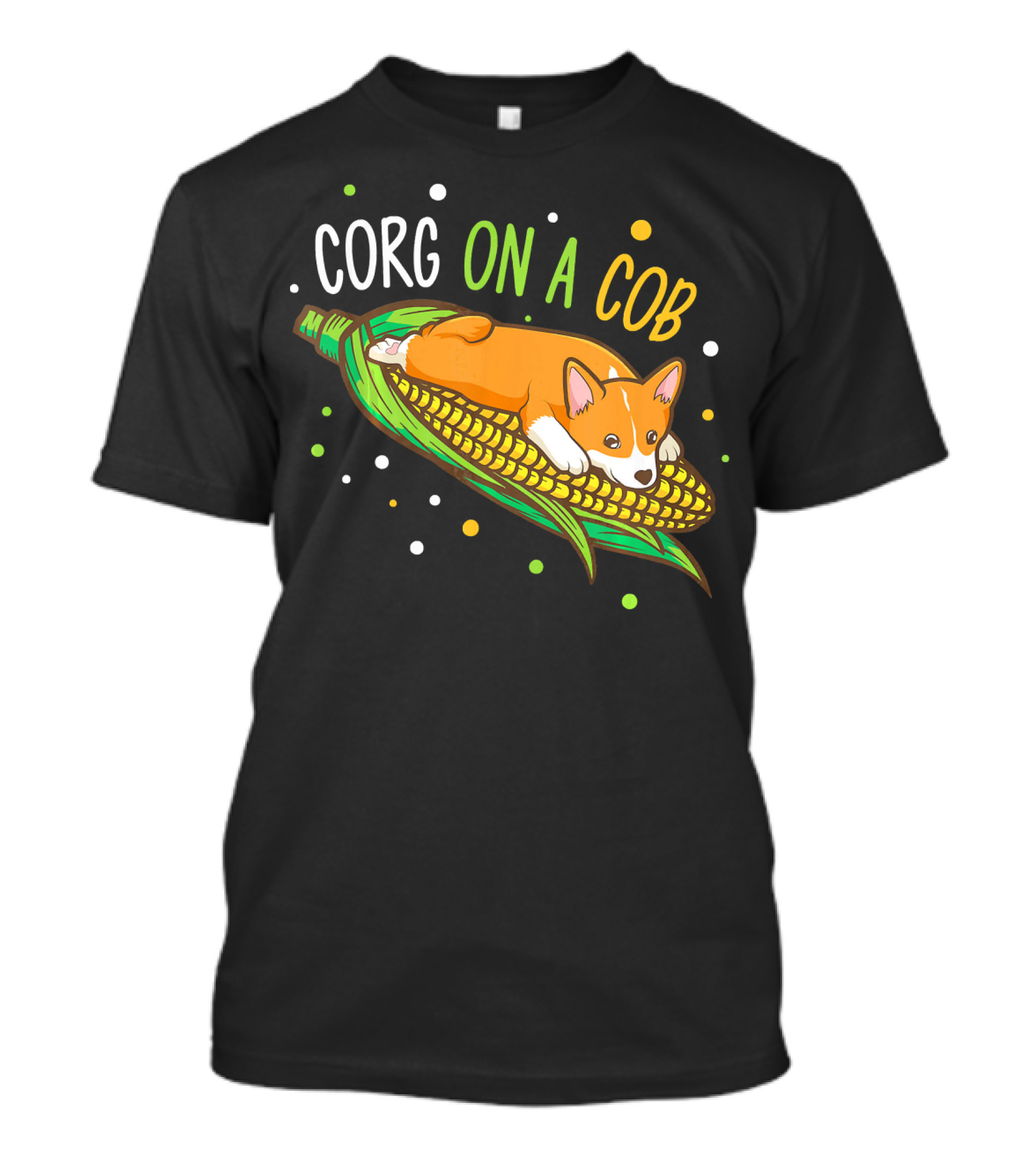 Corg On A Cob Corn Corgi Dog Pun Playful T-Shirt