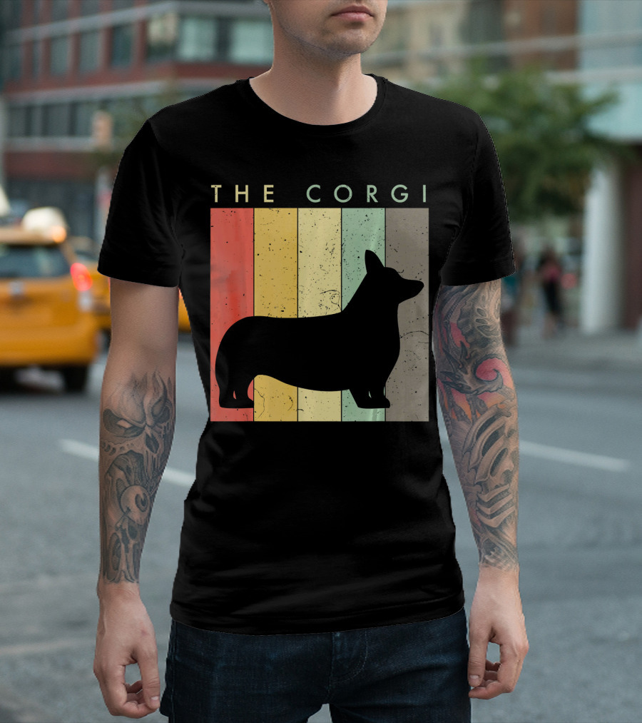 The Corgi For Dog Lovers Retro Vintage T-Shirt