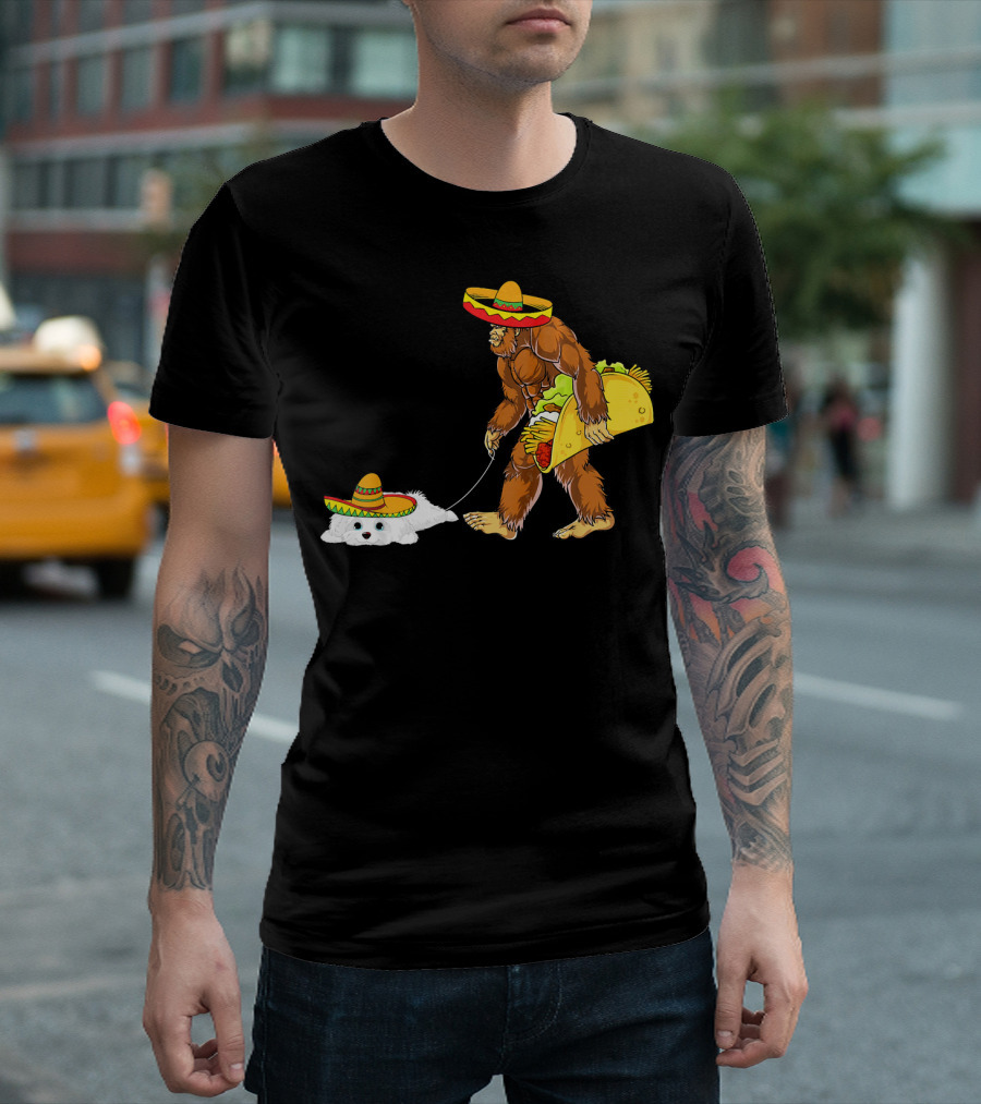 Cinco De Mayo Bigfoot Taco Havanese Sombrero Duo T-Shirt