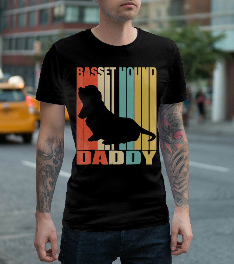 Basset Hound Daddy Retro T-Shirt