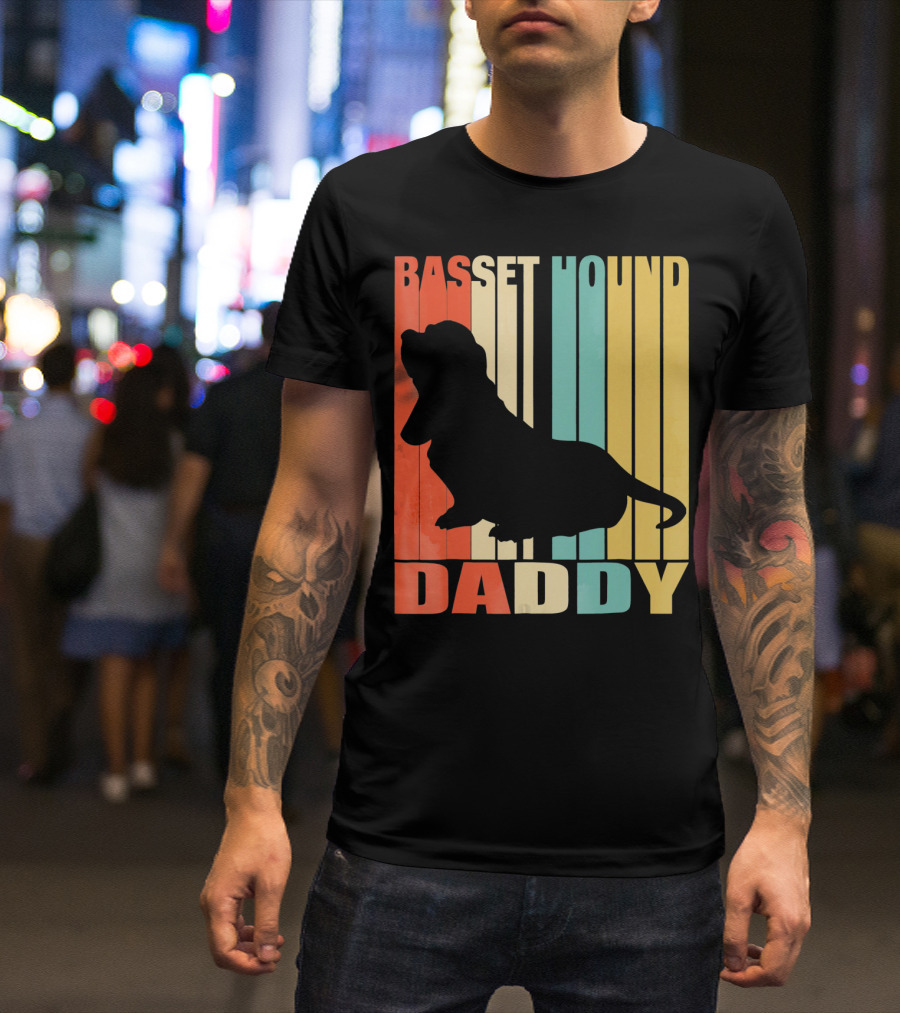Basset Hound Daddy Retro T-Shirt