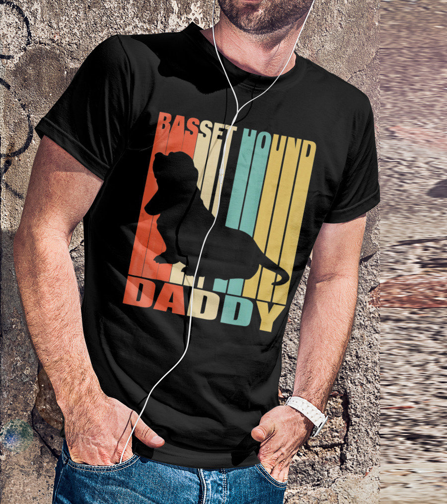 Basset Hound Daddy Retro T-Shirt