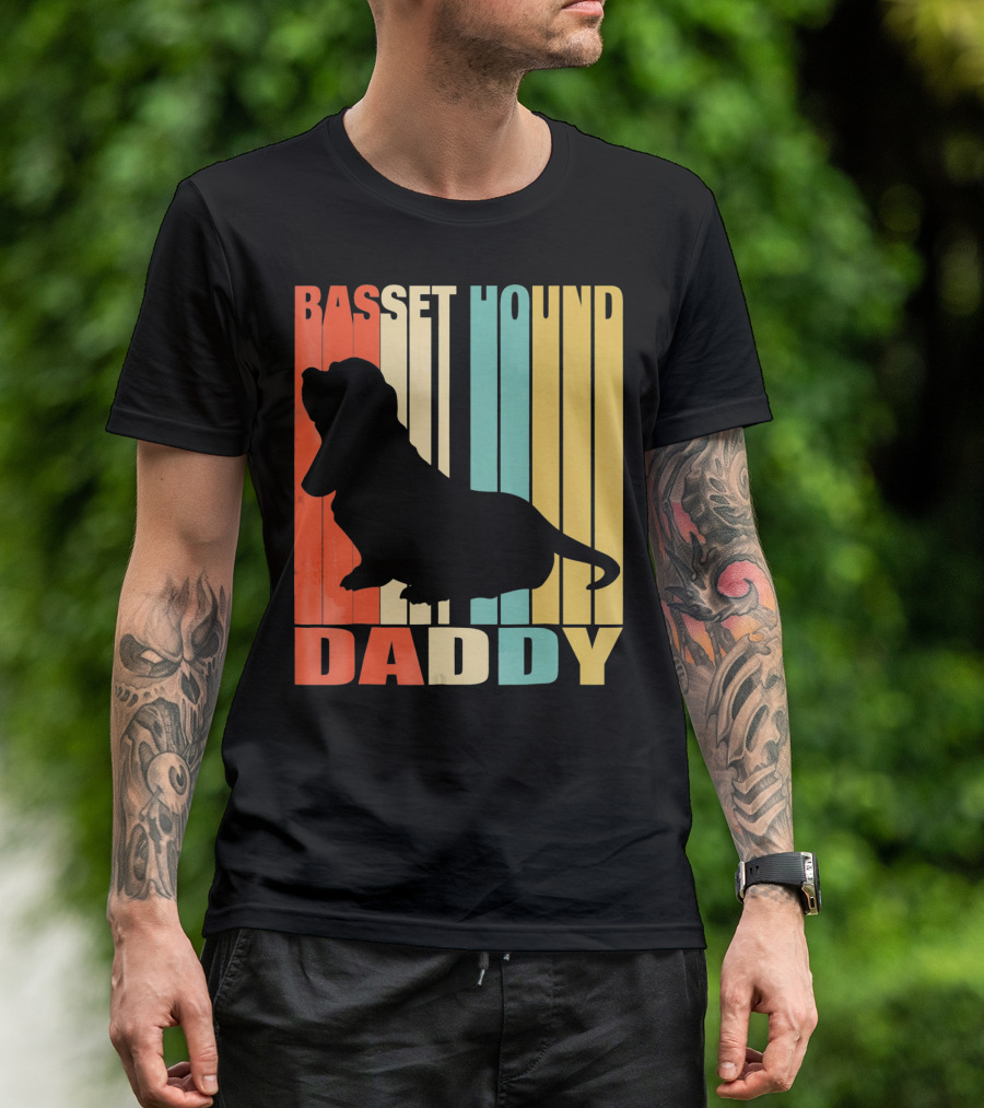 Basset Hound Daddy Retro T-Shirt