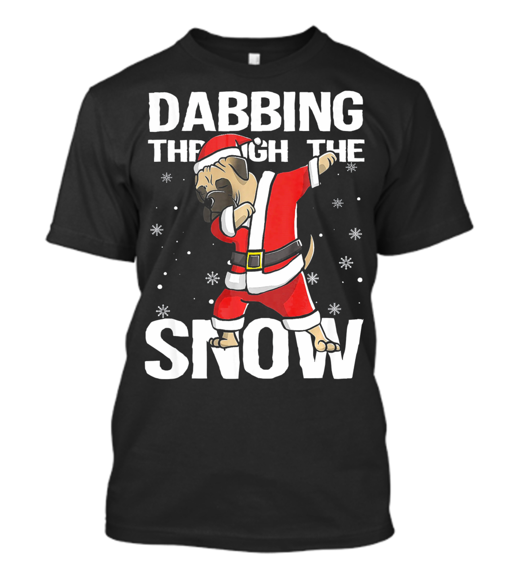 Dabbing Through The Snow Christmas Bullmastiff Santa Clau T-Shirt