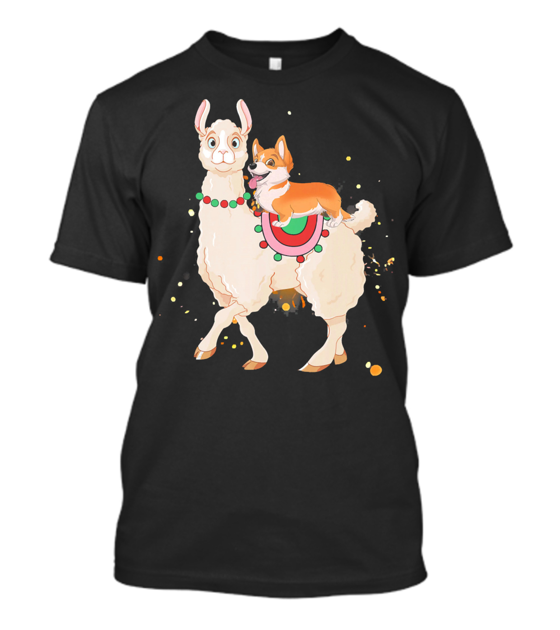 Corgi Riding On Llama Funny Animal Adventure T-Shirt