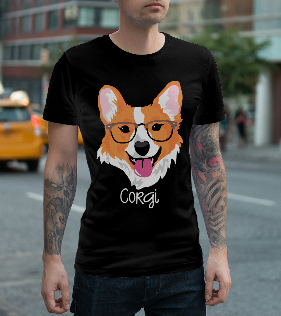 Corgi Funny Dog Glasses T-Shirt