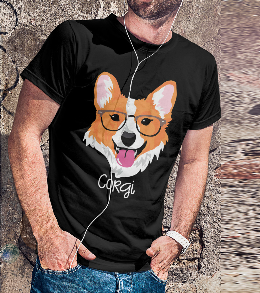 Corgi Funny Dog Glasses T-Shirt