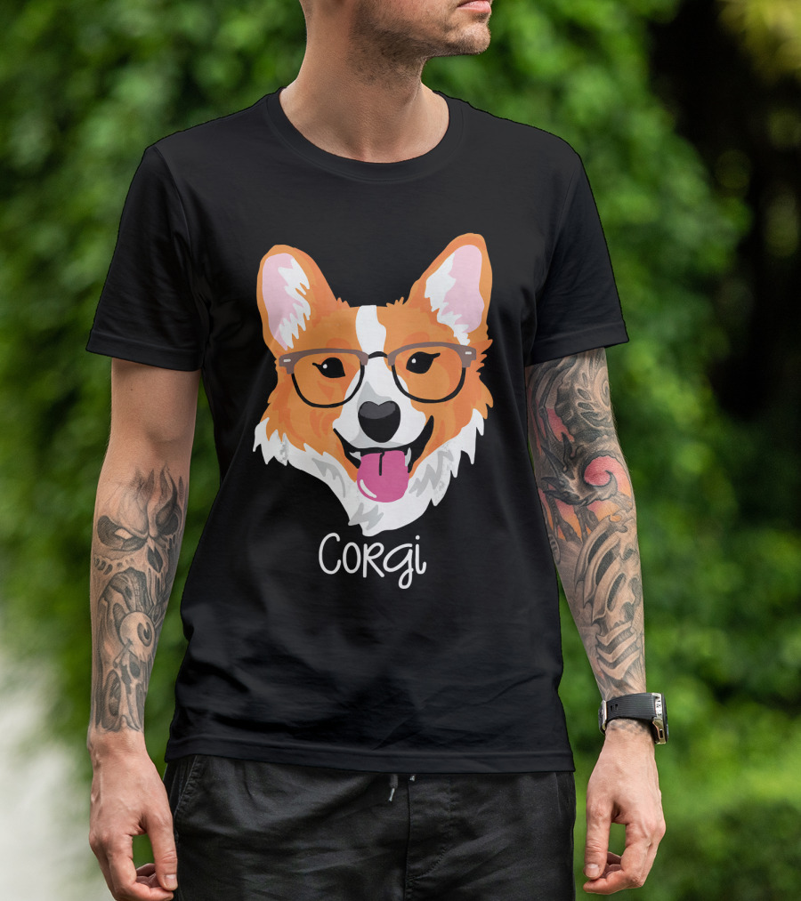 Corgi Funny Dog Glasses T-Shirt