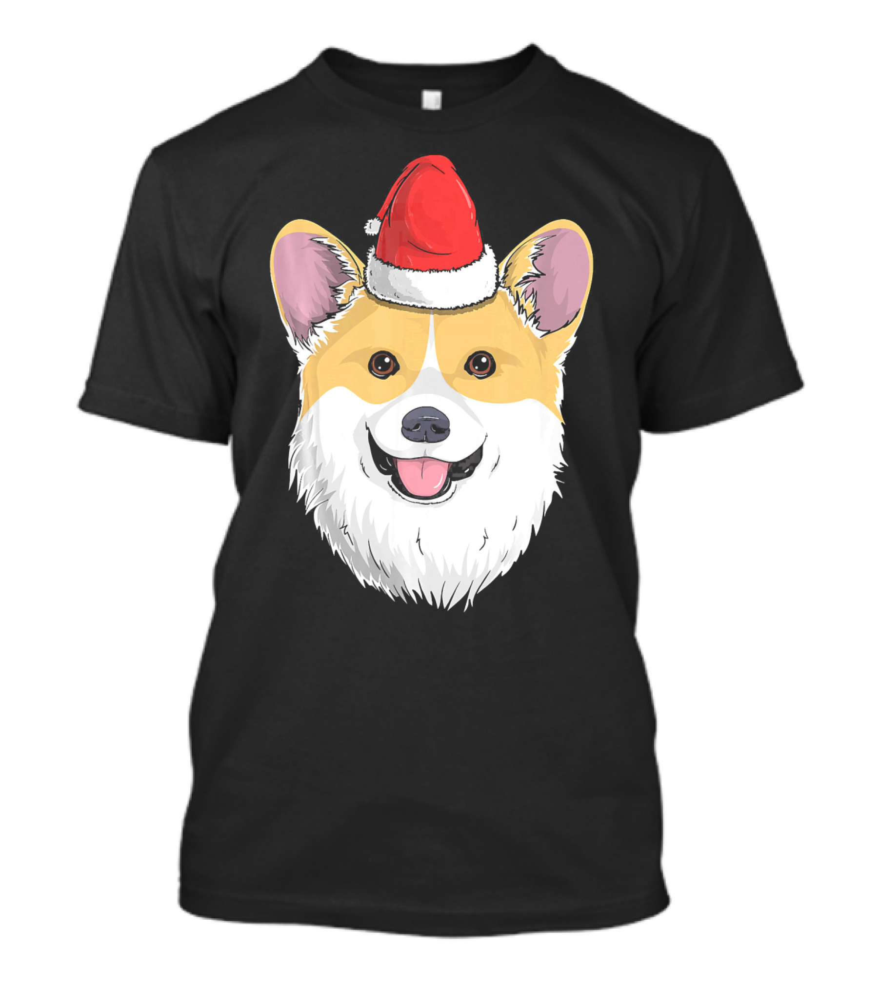 Corgi Dog Santa Claus Hat Christmas X Face T-Shirt