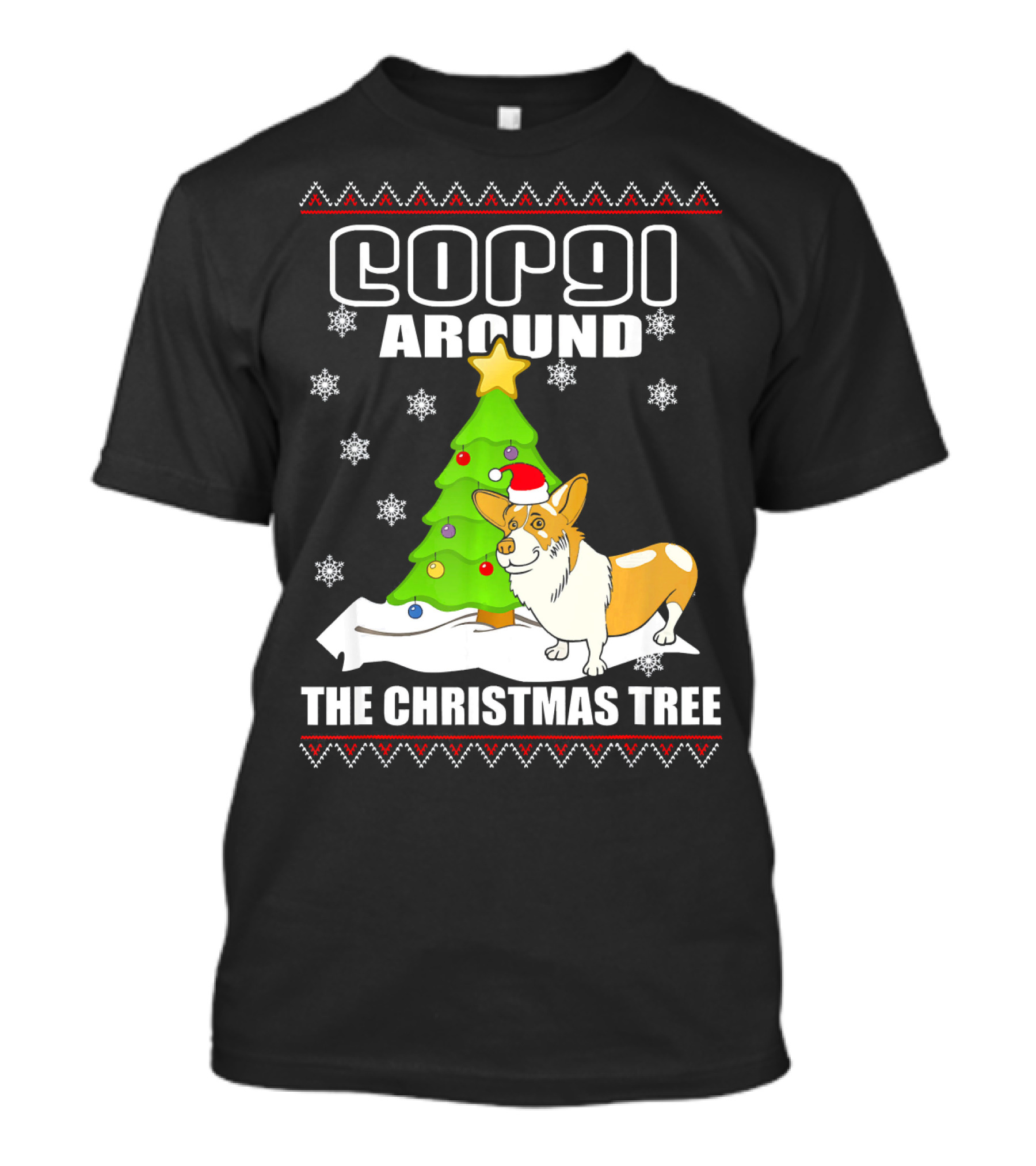 Corgi Around The Christmas Tree T-Shirt