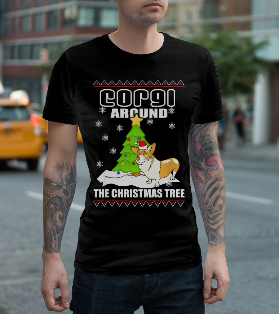 Corgi Around The Christmas Tree T-Shirt