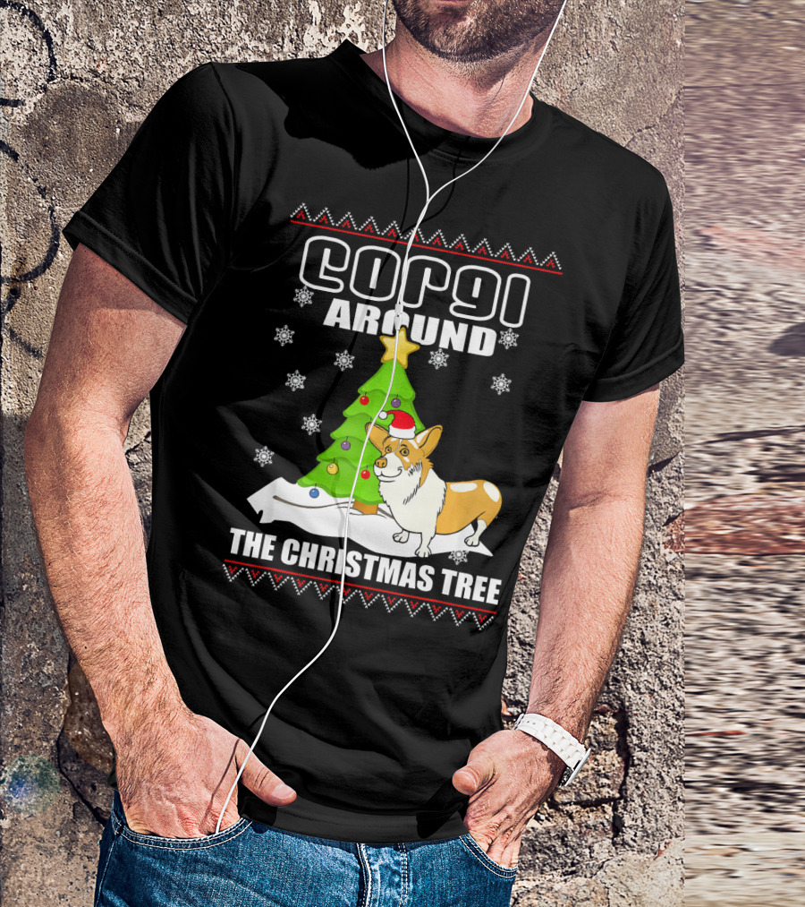 Corgi Around The Christmas Tree T-Shirt