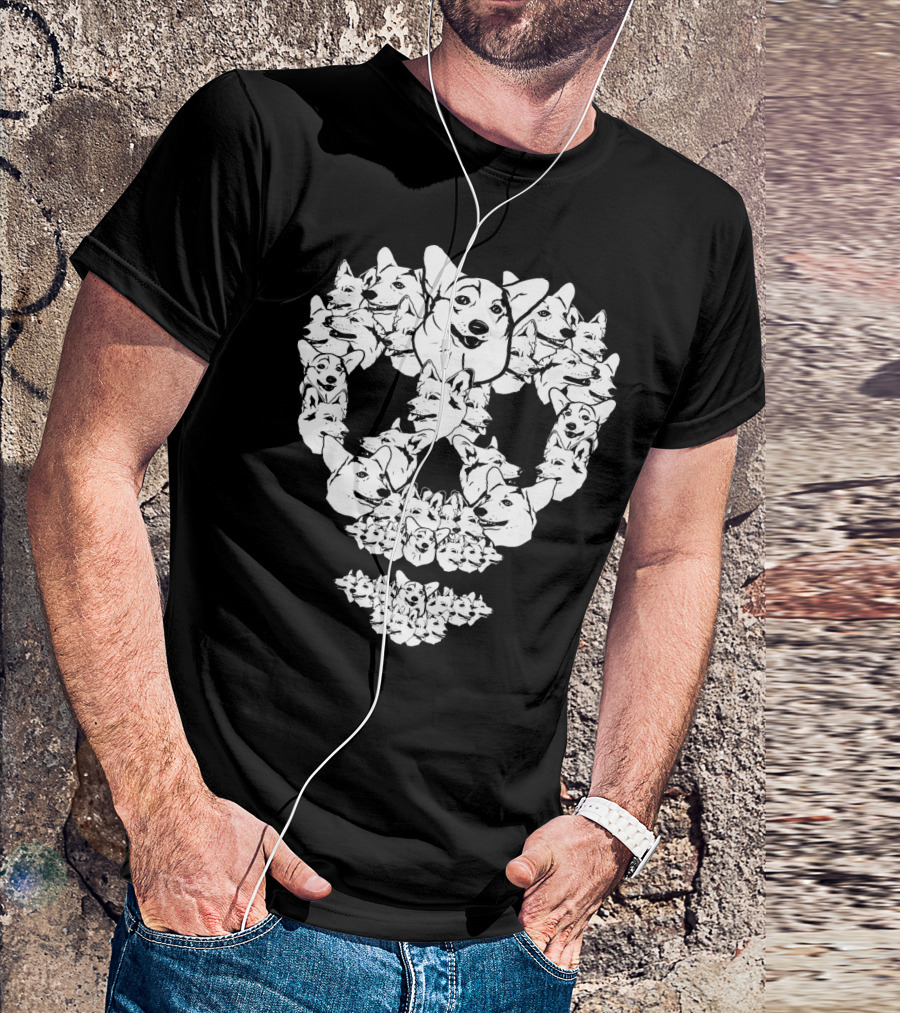 Corgi Dog Sugar Skull Did De Muertos T-Shirt