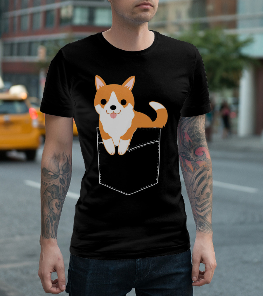 Corgi In Your Pocket Cute Funny Corg Dog T-Shirt