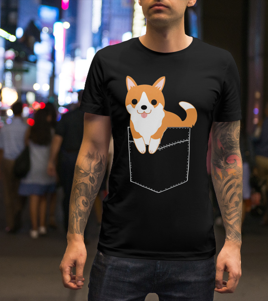 Corgi In Your Pocket Cute Funny Corg Dog T-Shirt