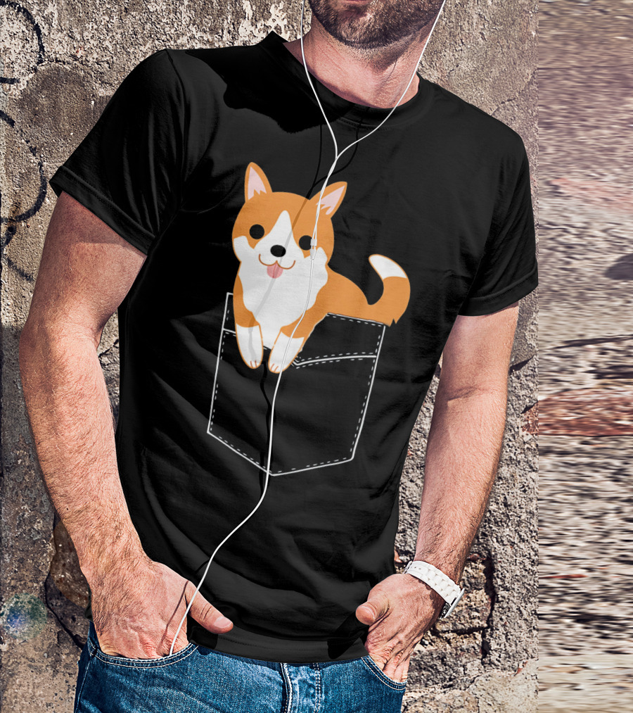 Corgi In Your Pocket Cute Funny Corg Dog T-Shirt