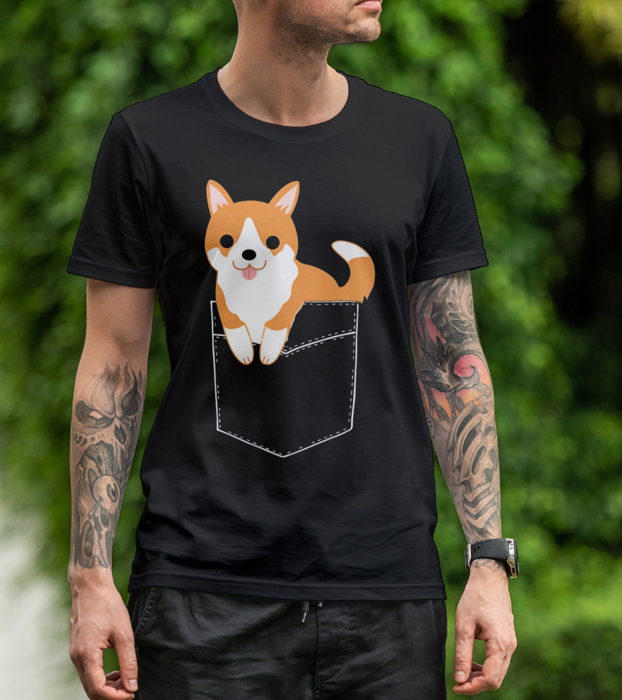 Corgi In Your Pocket Cute Funny Corg Dog T-Shirt