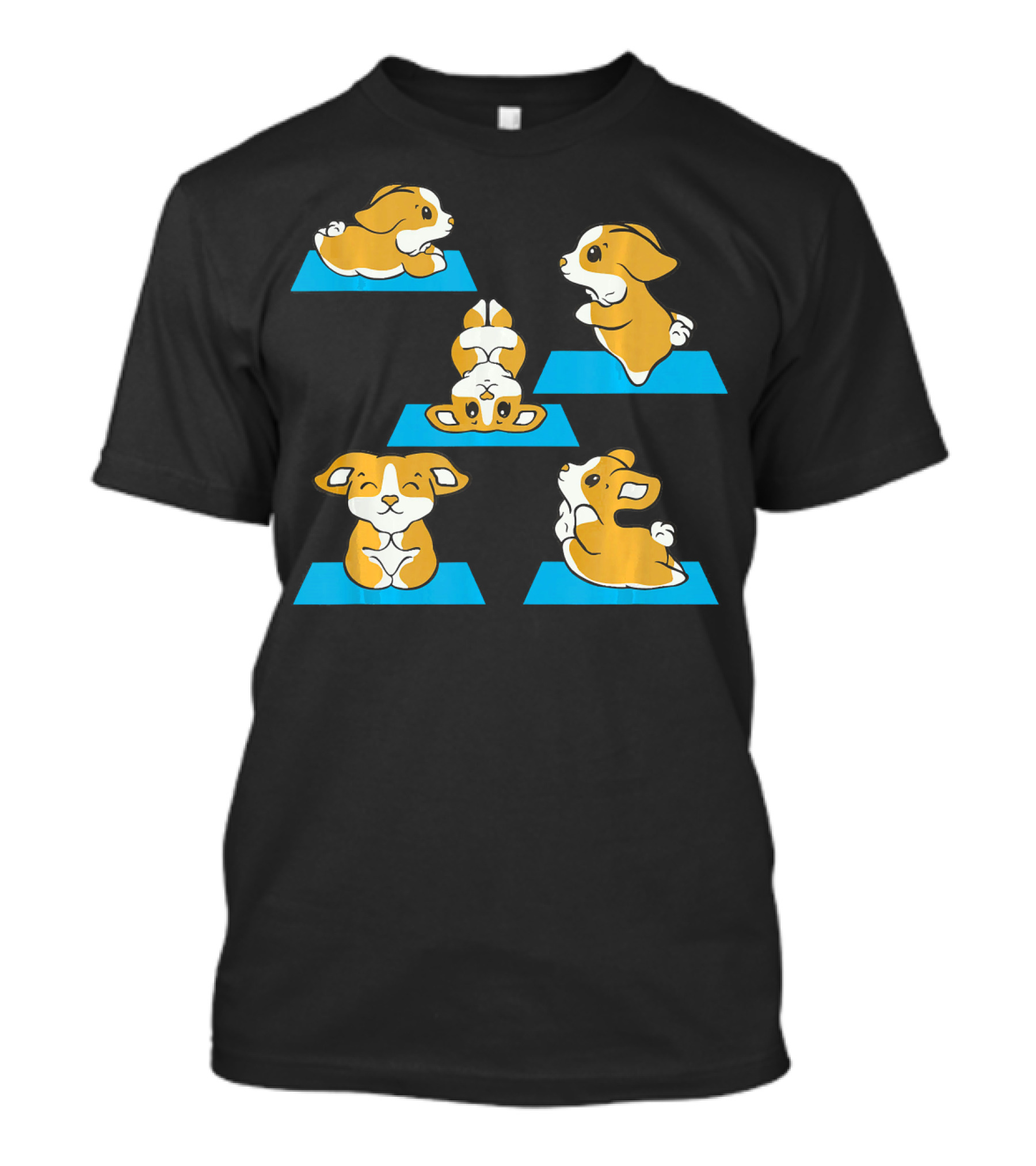 Corgi Yoga Poses On Mats For Dog Yoga Enthusiasts T-Shirt