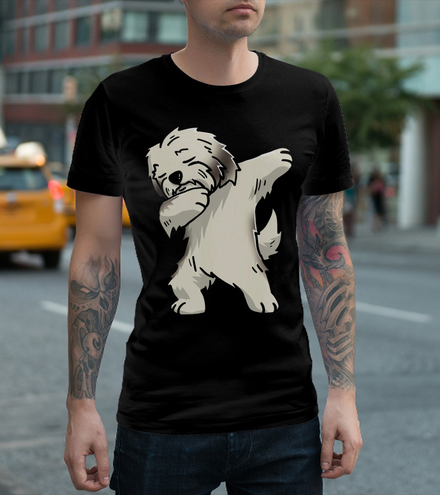 Cream Havanese Dabbing Funny Dog T-Shirt